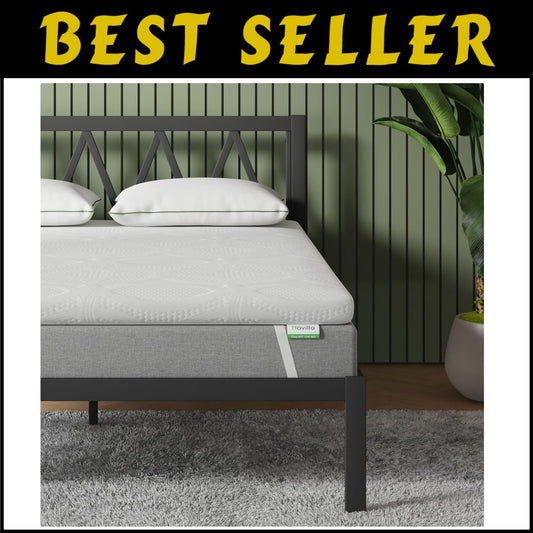 Space-Saving 4-Inch Queen Mattress Topper With Motion Isolation & Cooling Design