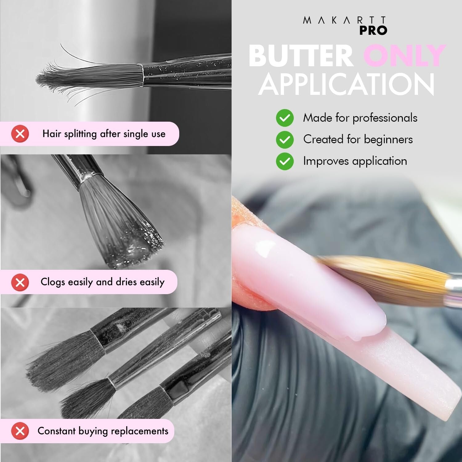 Professional Kolinsky Acrylic Nail Brush for Beginners and Pros - Crystal Handle