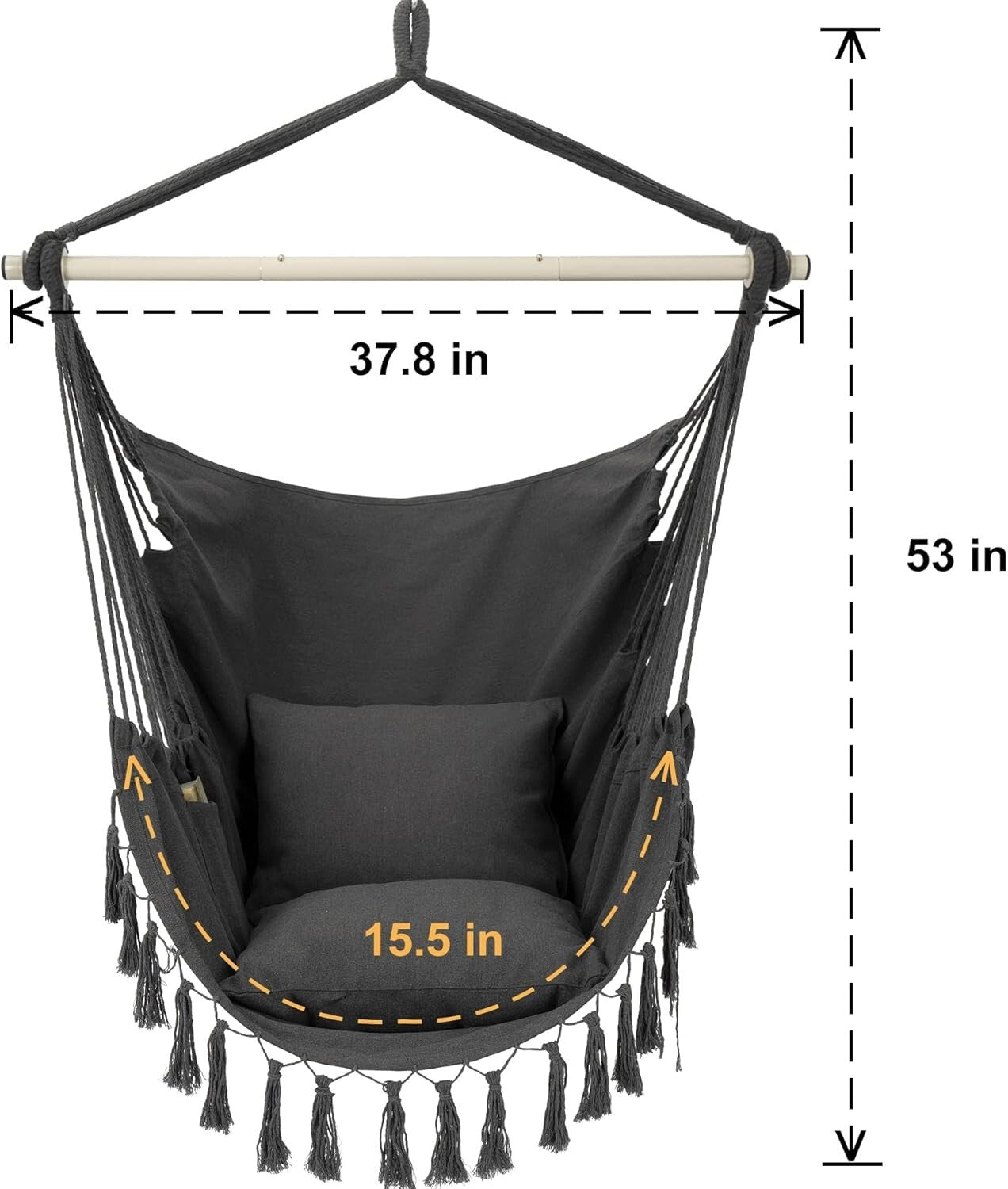 Stylish Portable Hammock Chair with Cushions - Ideal for Relaxation & Reading