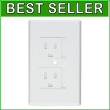 Load image into Gallery viewer, 25-Pack Child-Safe Decorative Electric Outlet Covers - White Standard Size