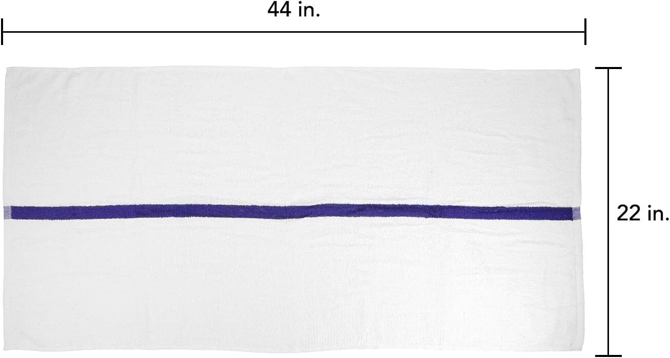 Economy 12-Pack Blue Striped Bath Towels - Luxury Hotel Quality for All Ages