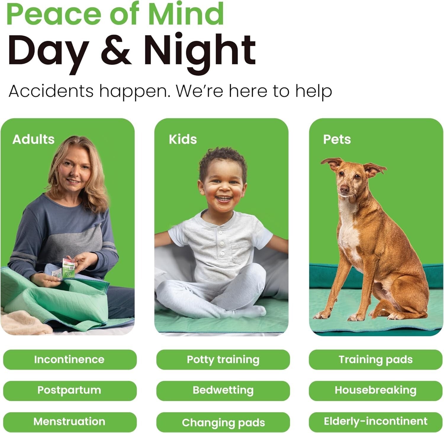 Pack of 4 Waterproof Incontinence Pads, 34" x 52" – Maximum Absorbency & Comfort