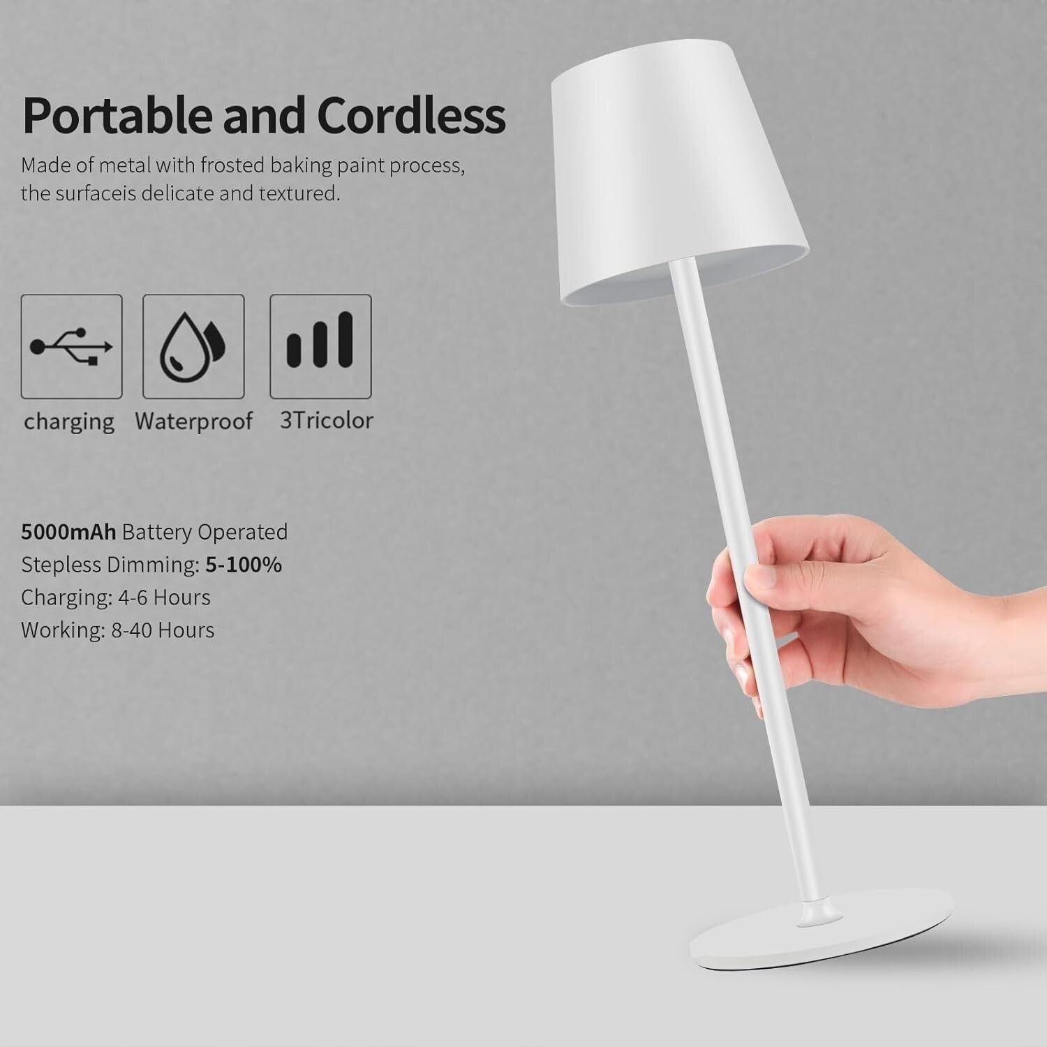 2-Pack Dimmable LED Touch Lamps - Stylish Portable Night Light for Dinner & More