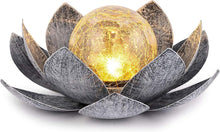 Load image into Gallery viewer, Elegant Solar-Powered Lotus Glass Lamp - Antique Waterproof Garden Decor
