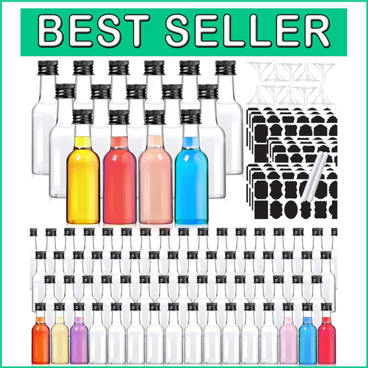 Elegant Mini Liquor Bottles - 120 Pack 2 oz Perfect for Crafting & Celebrations