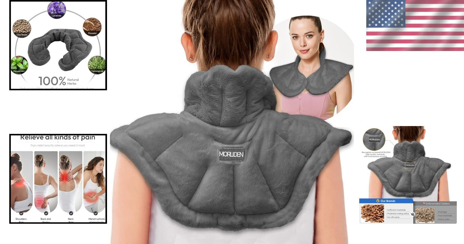 All-Natural Microwavable Heating Pad for Neck & Shoulders - Stress Relief Aid