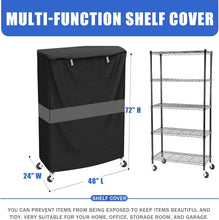 Load image into Gallery viewer, 600D Heavy-Duty Waterproof Dustproof Rack Cover with Zipper - 48"W x 24"D x 72"H