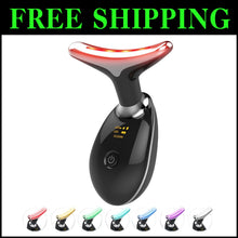 Load image into Gallery viewer, Multifunctional Skin Care Device with 7 LED Modes - Glossy Black Massager