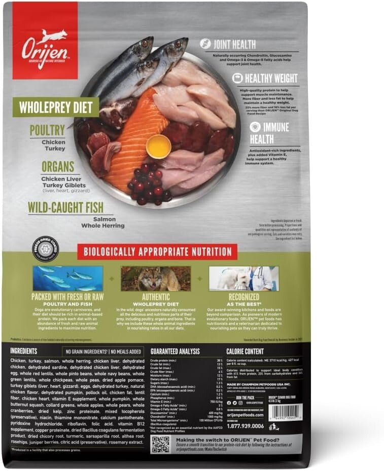 Senior Grain-Free Dry Dog Food, 4.5lb – Supports Joint Health & Healthy Weight