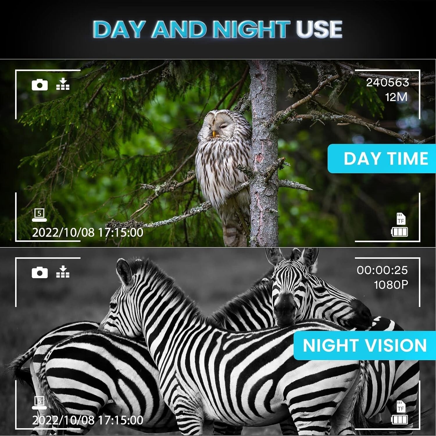 Hands-Free Night Vision Goggles with 8X Zoom - Rechargeable Infrared Binoculars