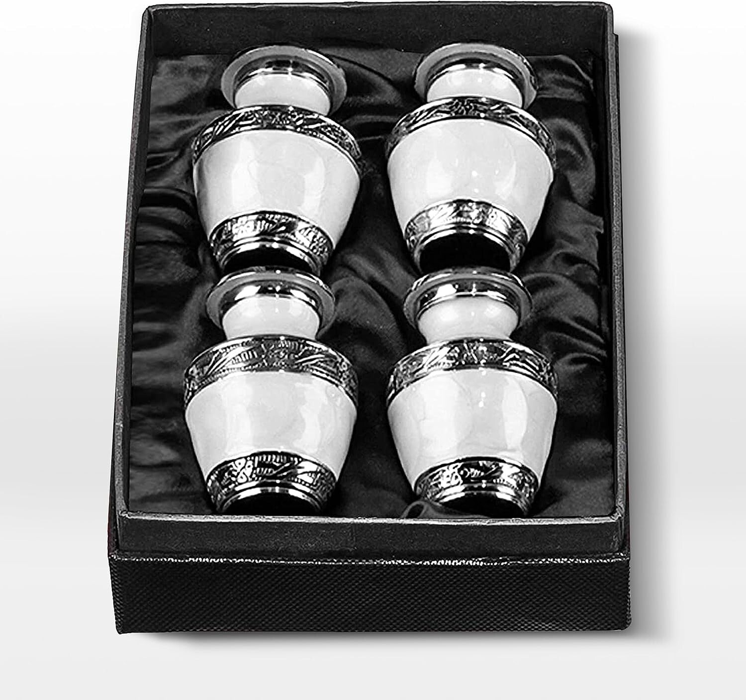 Elegant Brass Mini Urns with Threaded Lid - Set of 4 for Cherished Memories