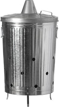 Load image into Gallery viewer, Galvanized Metal Garden Incinerator with Chimney - Round 20-Gallon Waste Burner