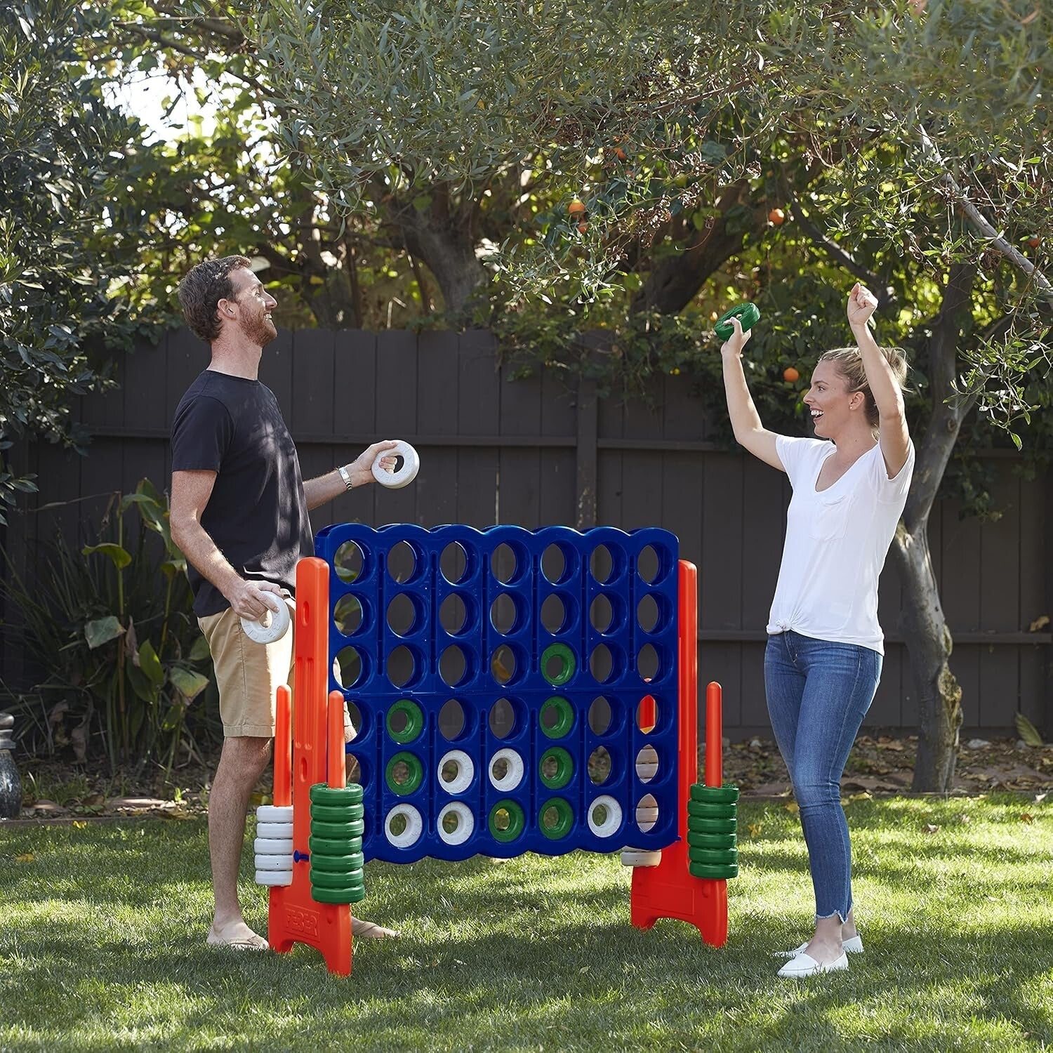 Extra-Large 4-to-Score Game - Durable Blue/Orange Outdoor/Indoor Fun