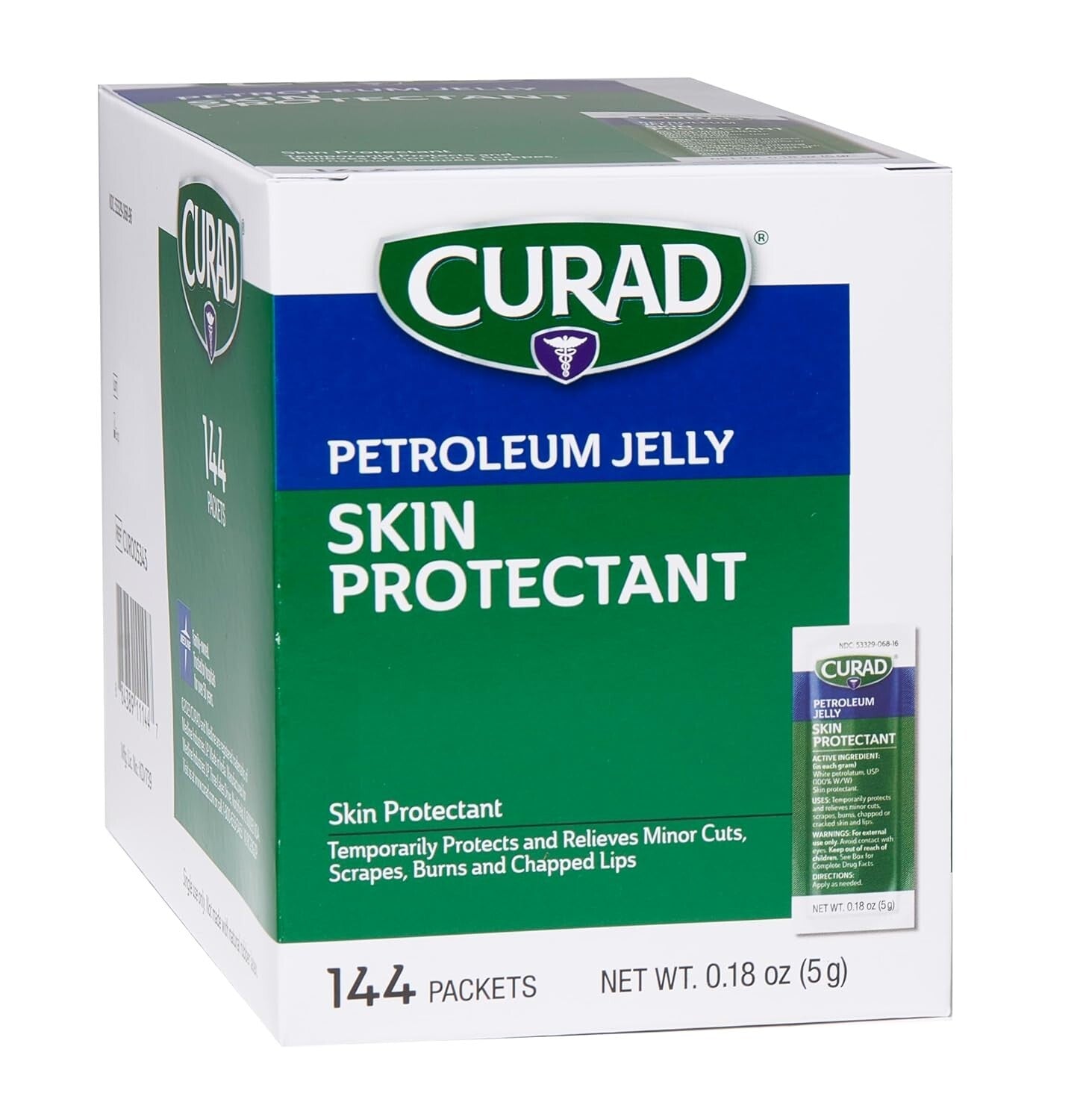 Petroleum Jelly Skin Protectant - 144 Foil Pack, Ideal for Dry and Chapped Skin