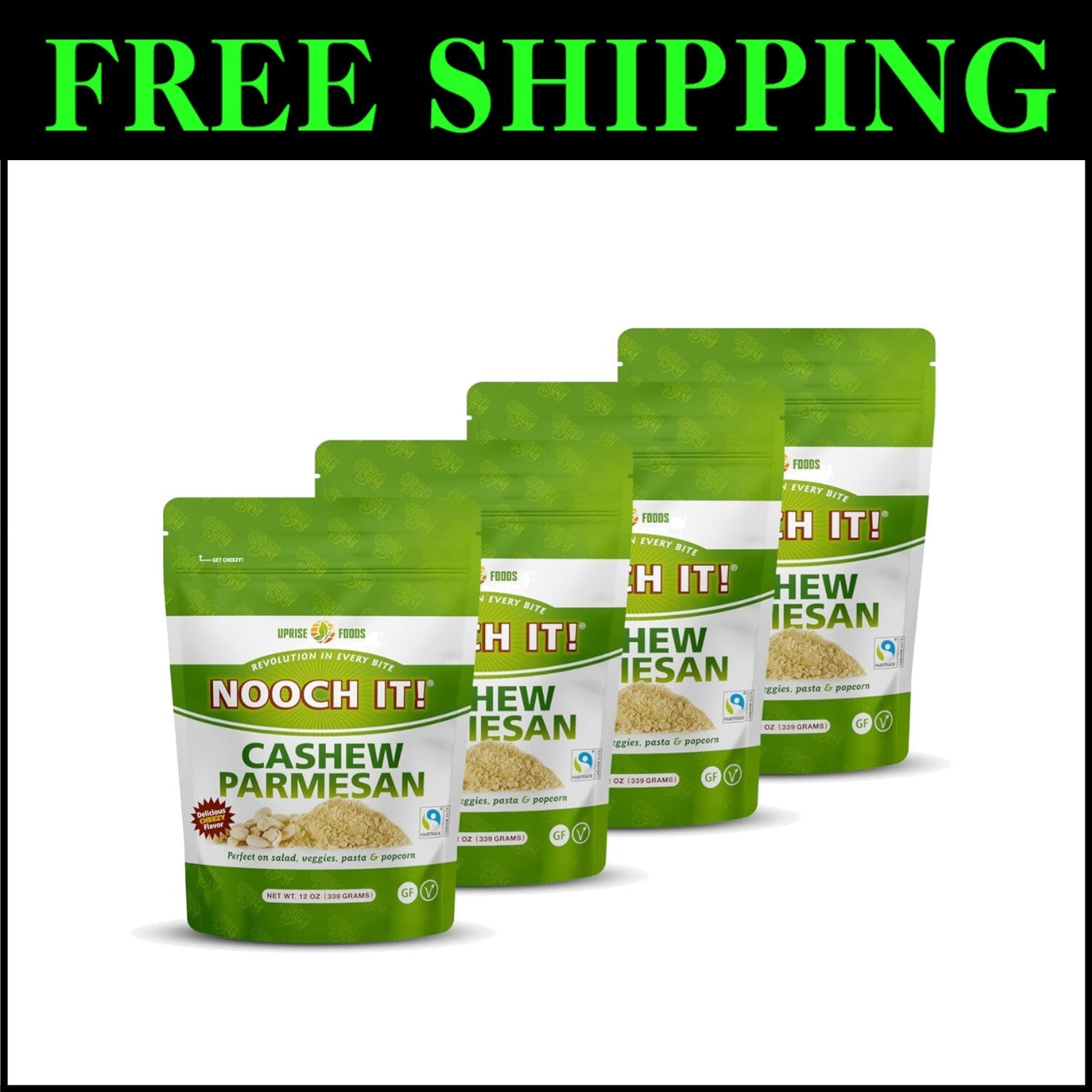 Delicious Dairy-Free Cashew Parmesan Cheese – 12oz Fair Trade Vegan Alternative