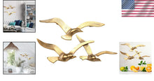 Load image into Gallery viewer, Polished Gold Aluminum Bird Wall Art Set – Handcrafted Elegance for Home Decor