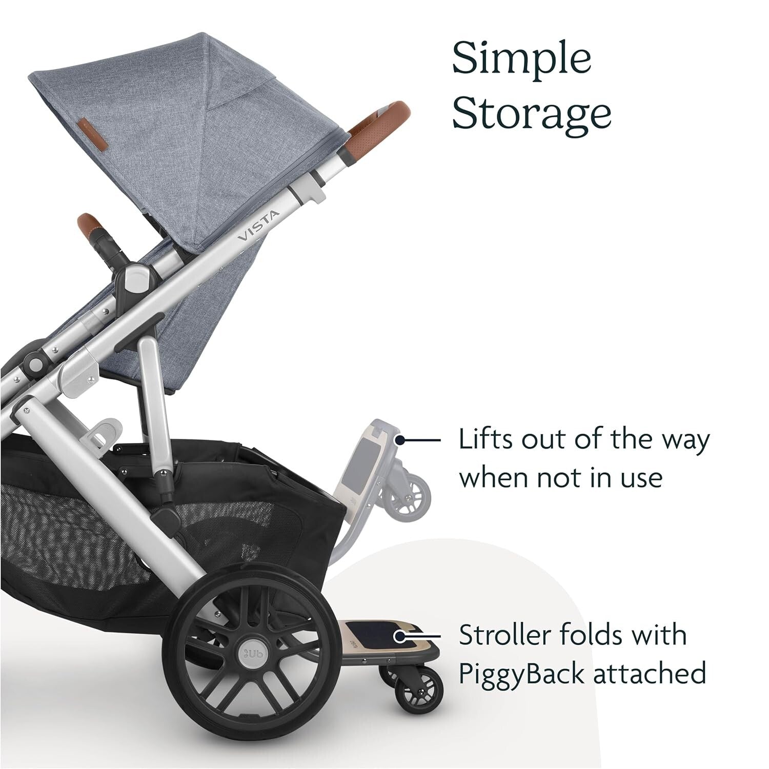 Eco-Friendly PiggyBack Ride-On Board for Vista Strollers - Quick & Easy Attach
