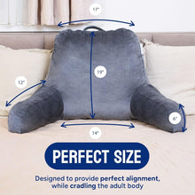 Load image into Gallery viewer, Breathable Backrest Pillow for Bed with Pockets - Perfect for Reading &amp; Resting