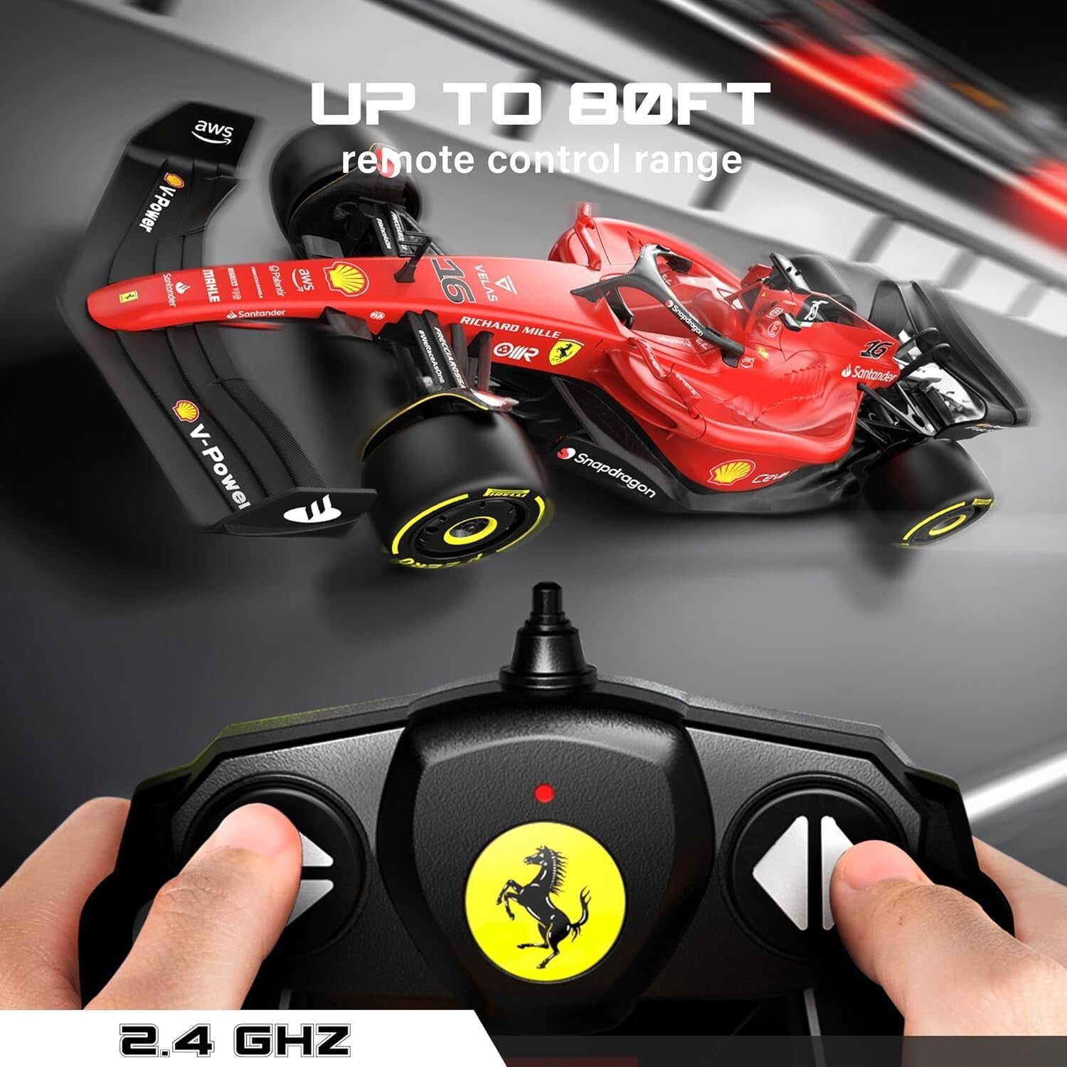 Detailed 1:18 Ferrari F1 75 Remote Control Car - High Gloss Finish for All Ages