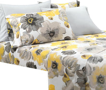 Load image into Gallery viewer, Soft Microfiber Floral Sheet Set - 6 Piece Queen Bedding in Chic Watercolors