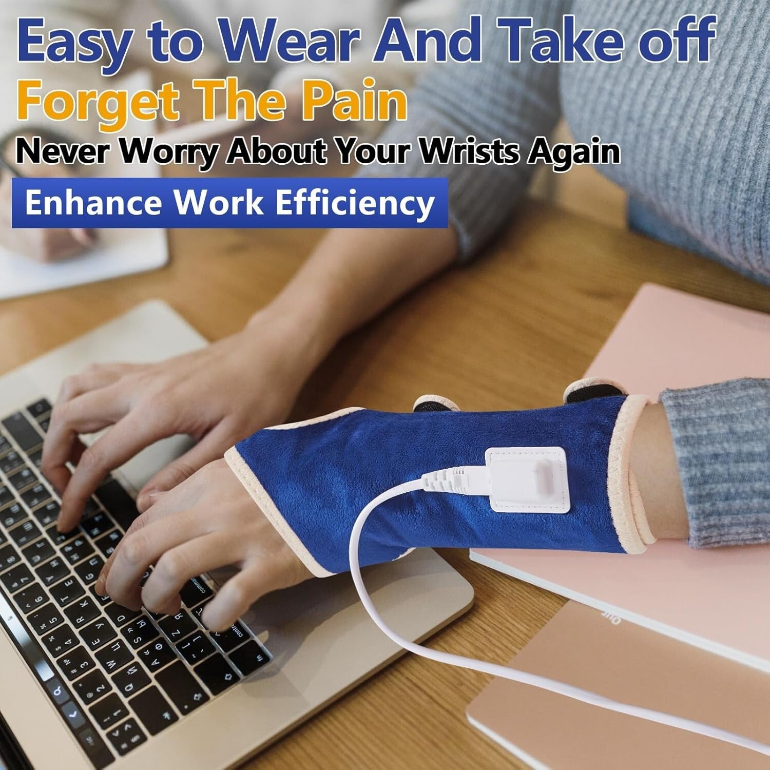 Ergonomic Heating Pad for Wrist Pain - Full Coverage, Timer & Digital Control