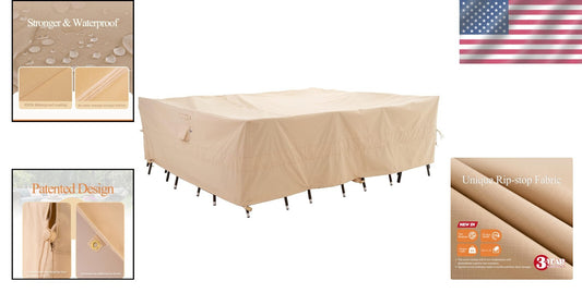 Heavy-Duty Waterproof Patio Table Cover 136x88in - Fade & Wind Resistant