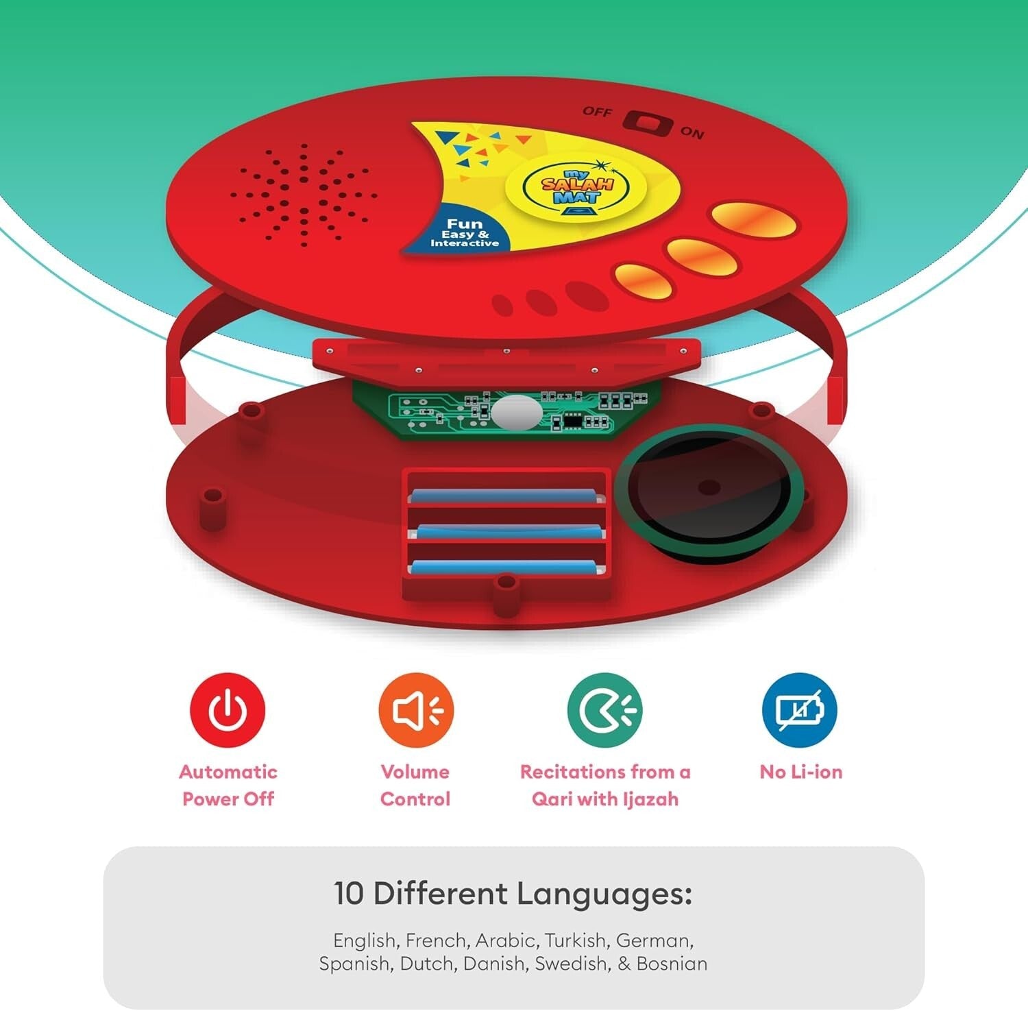 Engaging Kids Salah Prayer Mat with Touch Keys & Audio Guide for Ages 3-8