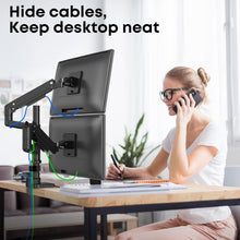 Load image into Gallery viewer, Heavy Duty Dual Monitor Arm for 17-49 inch Screens - Full Motion Articulating