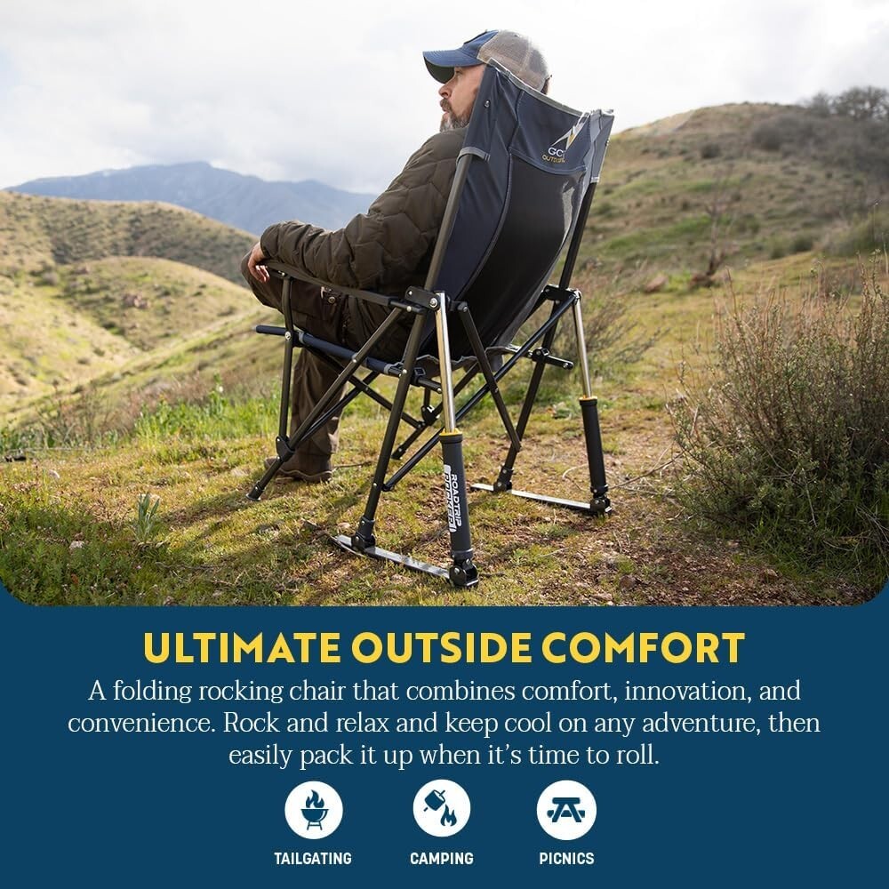Lightweight RoadTrip Rocker Chair with Built-in Cupholder & Comfortable Backrest