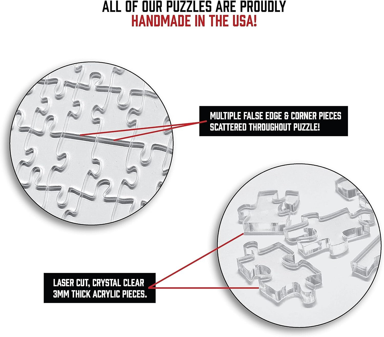 Clearly Impossible 500 Piece Acrylic Jigsaw Puzzle for Adults - Modern Challenge