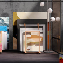 Load image into Gallery viewer, Stunning Four-Tier Beech Wood Art Rack with Lockable Wheels for Easy Transport