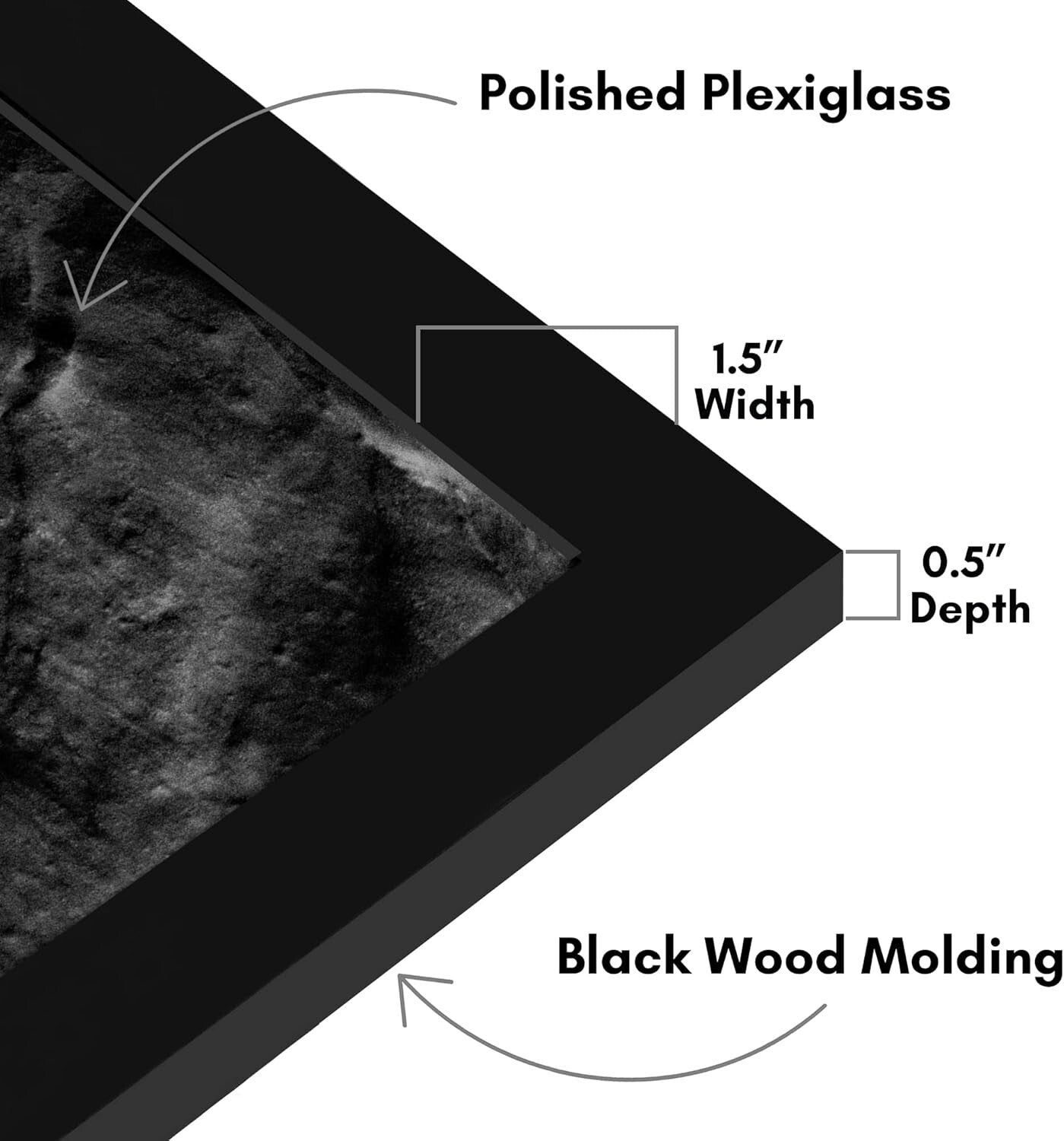 Stylish 27x40 Black Picture Frame with Durable Engineered Wood - Gift Ideal