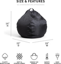 Load image into Gallery viewer, Soft and Stylish Black Bean Bag Chair for Children - Perfect for Playrooms
