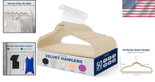 Load image into Gallery viewer, 50 Pack Ivory Velvet Hangers - Non-Slip with 360° Swivel Hook - Space-Saving ...