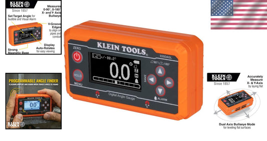 Digital Level Angle Finder with Programmable Angles - 0-90 and 0-180 Degrees