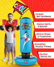 Load image into Gallery viewer, Kids 66-Inch Inflatable Punching Bag Set with Gloves - Fun Gift for Martial Arts