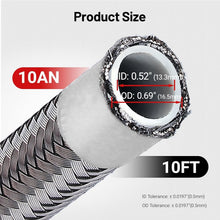 Load image into Gallery viewer, High-Pressure 10AN PTFE Fuel Hose - Universal Fit, 10FT Stainless Steel Braided