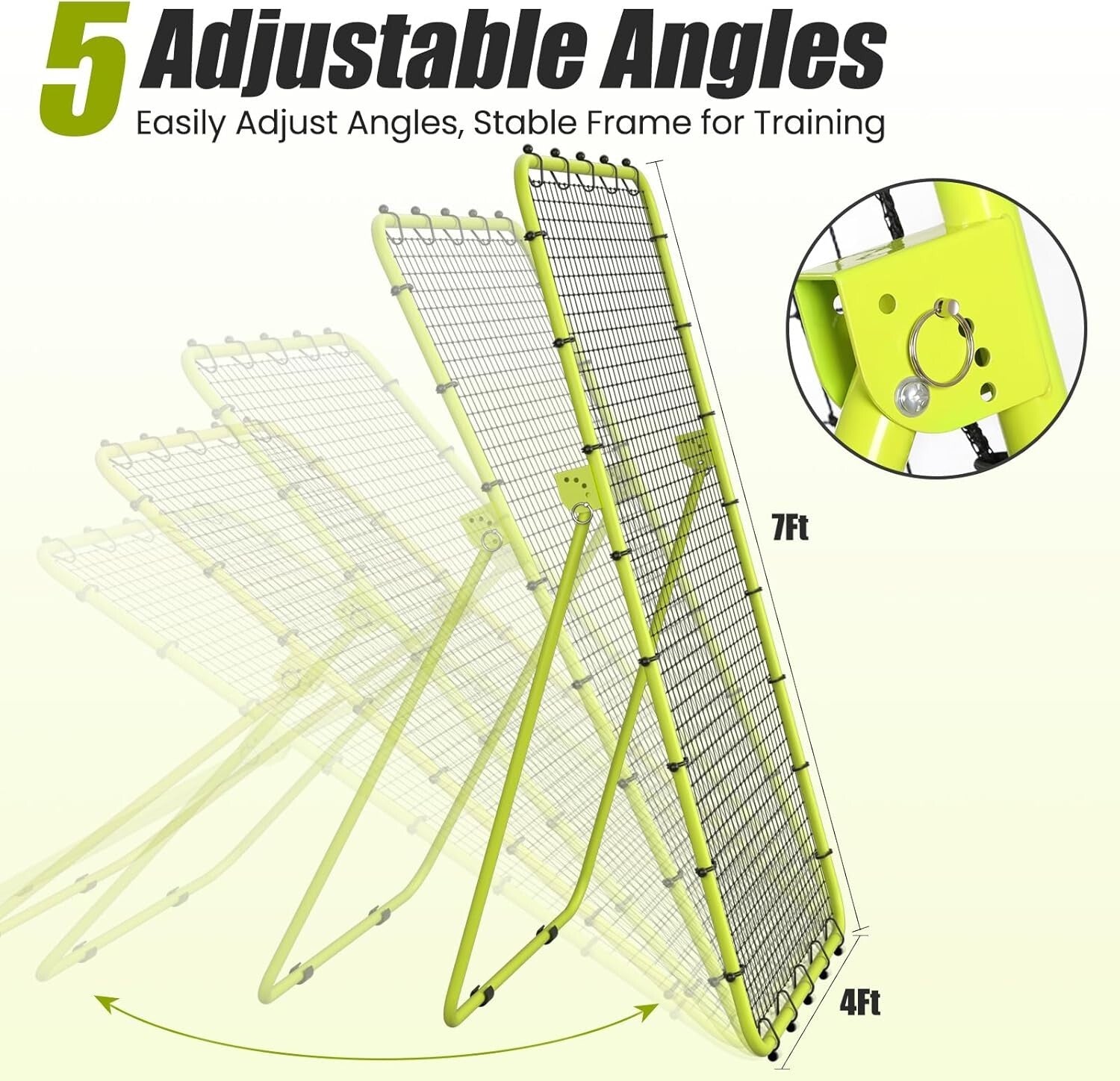 Durable 7x4 FT Sports Rebounder with Steel Frame for Soccer, Volleyball & More