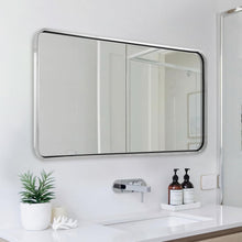 Load image into Gallery viewer, Sleek 40x24 Chrome Framed Bathroom Mirror - Easy Installation and Modern Design