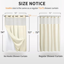 Load image into Gallery viewer, Hotel Grade Water-Repellent Shower Curtain with Semi-Sheer Top Window - 71x74