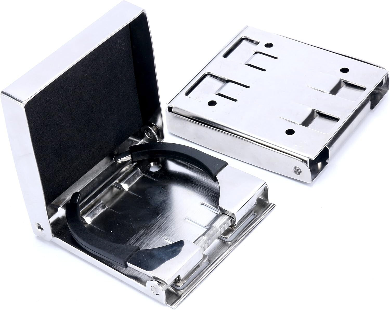 4-Pack Premium Stainless Steel Adjustable Folding Cup Holders for Boats & RVs