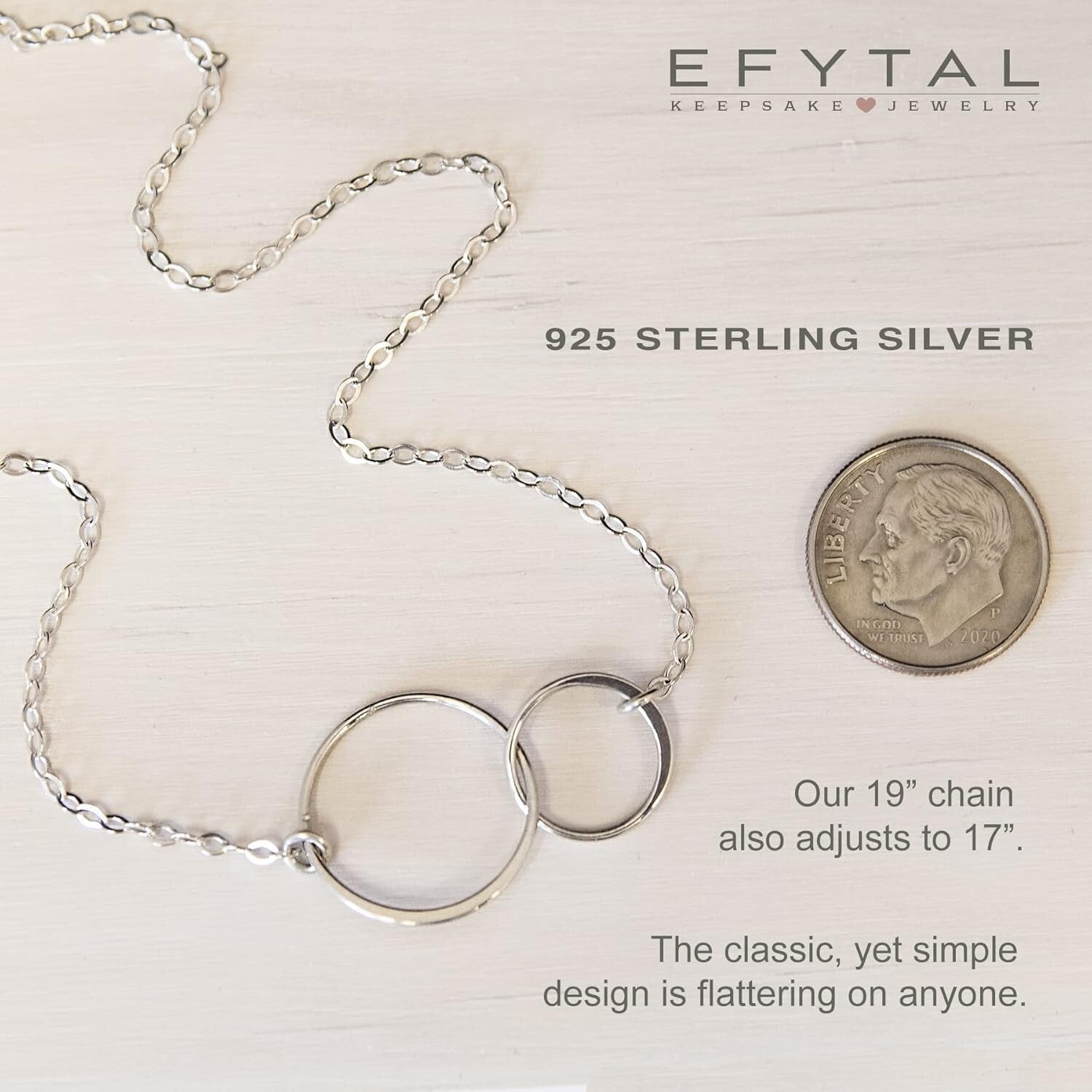 Elegant 2 Circle Friendship Necklace - Sterling Silver & Gold Plated Options