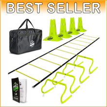 Load image into Gallery viewer, Outdoor Agility Training Equipment Set - Ladder, Hurdles, Jump Rope, and Cones