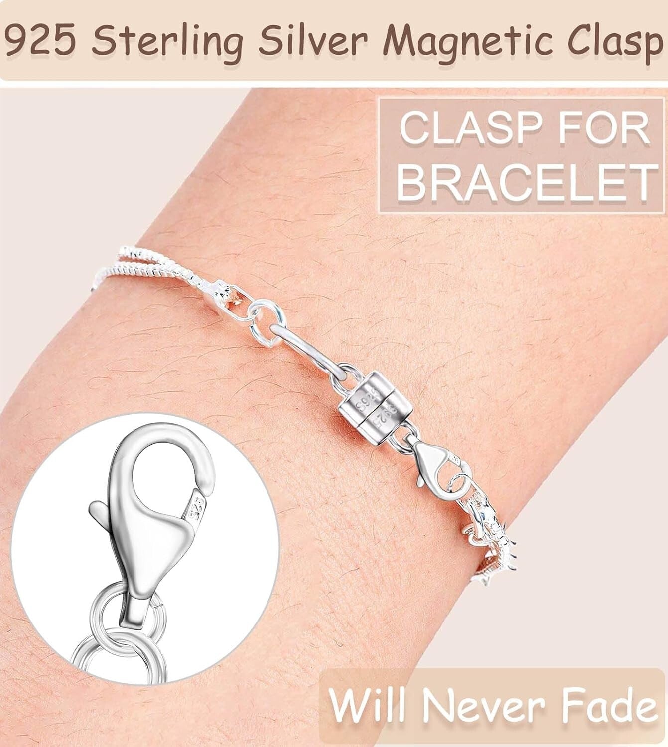 Magnetic 925 Sterling Silver Lobster Clasps - Perfect for Necklaces & Bracelets