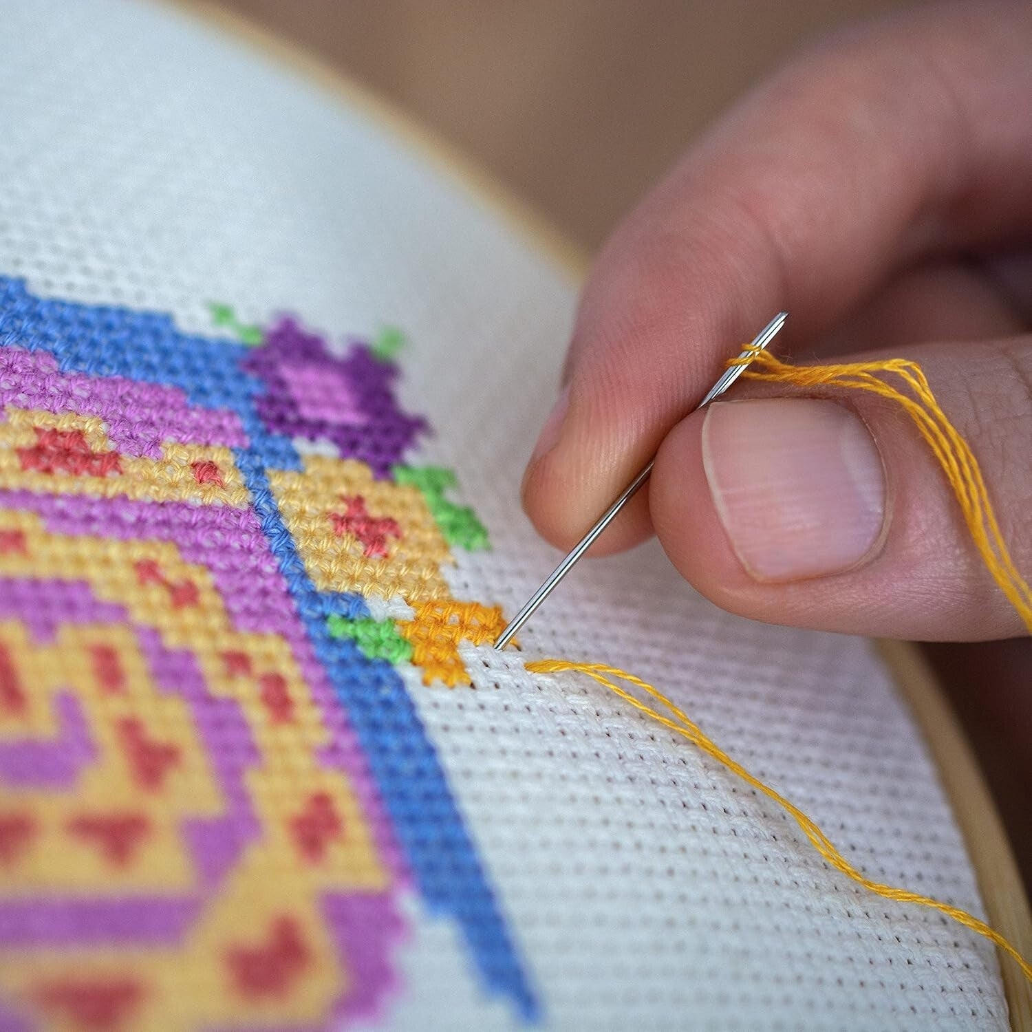 Golden Seaside Summer Village Advanced Counted Cross Stitch Kit - 15'' x 12''