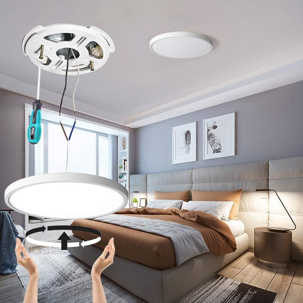 2 Pack Flush Mount LED Ceiling Lights 15.8" - 240W Equivalent with 3-Tone CCT