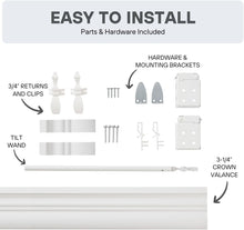 Load image into Gallery viewer, Versatile Cordless Window Blinds - 2-Inch Faux Wood in Bright White, 34.5" x 60"