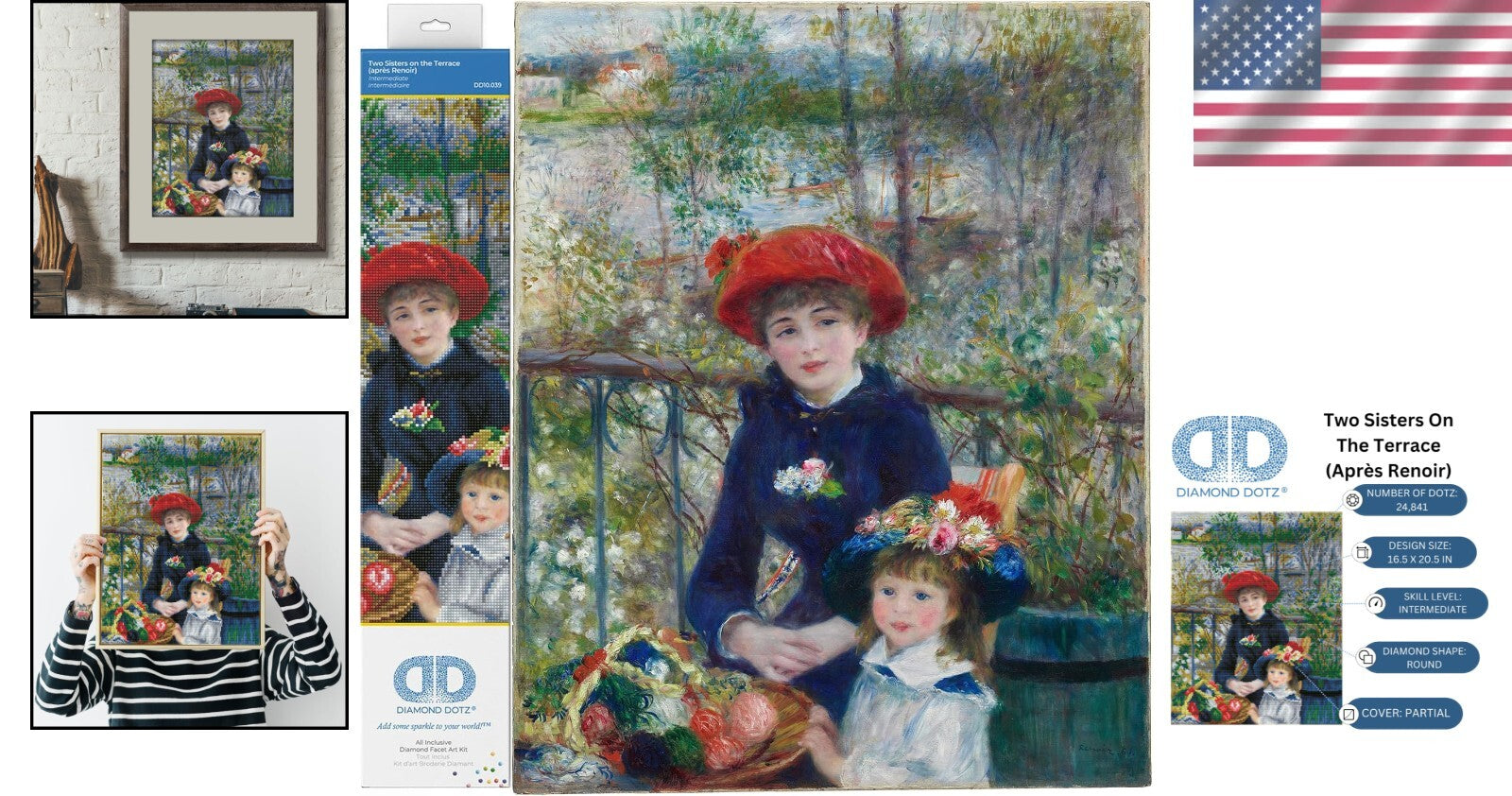 Renoir's Two Sisters Diamond Painting Kit for Adults - Relaxing Creative Craft