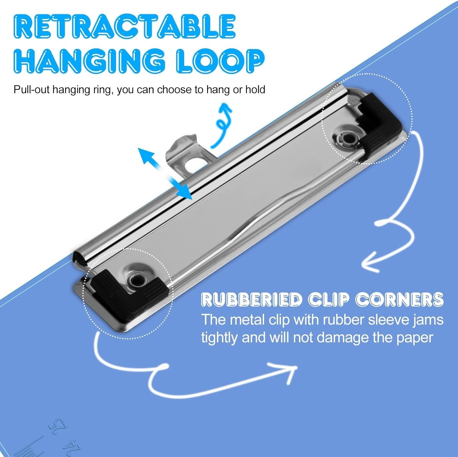 Smooth Surface Plastic Clipboards - 25 Pack, Low Profile Clips for Easy Use