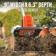 Load image into Gallery viewer, 20V Cordless Tiller Cultivator with 48 Steel Tines for Efficient Gardening